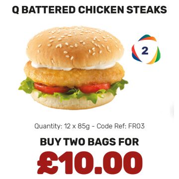 Q Battered Chicken Steaks - Special Offer