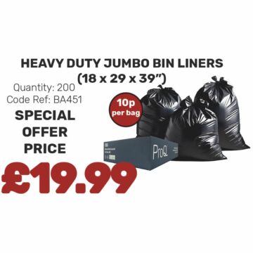 Heavy Duty Jumbo Bin Liners - Special Offer